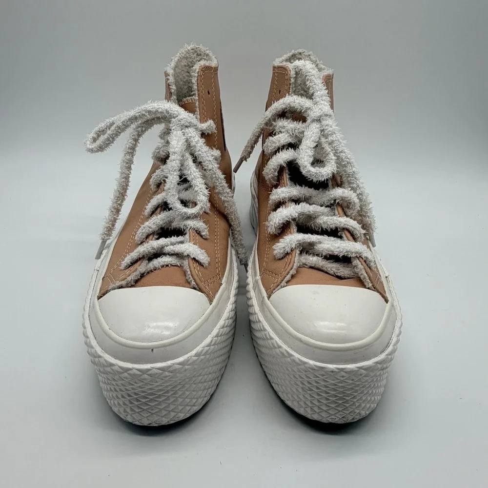 Converse Shoes Sz 8 Chuck Taylor All Star‎ 2X Platform High Cozy Sherpa Vachetta